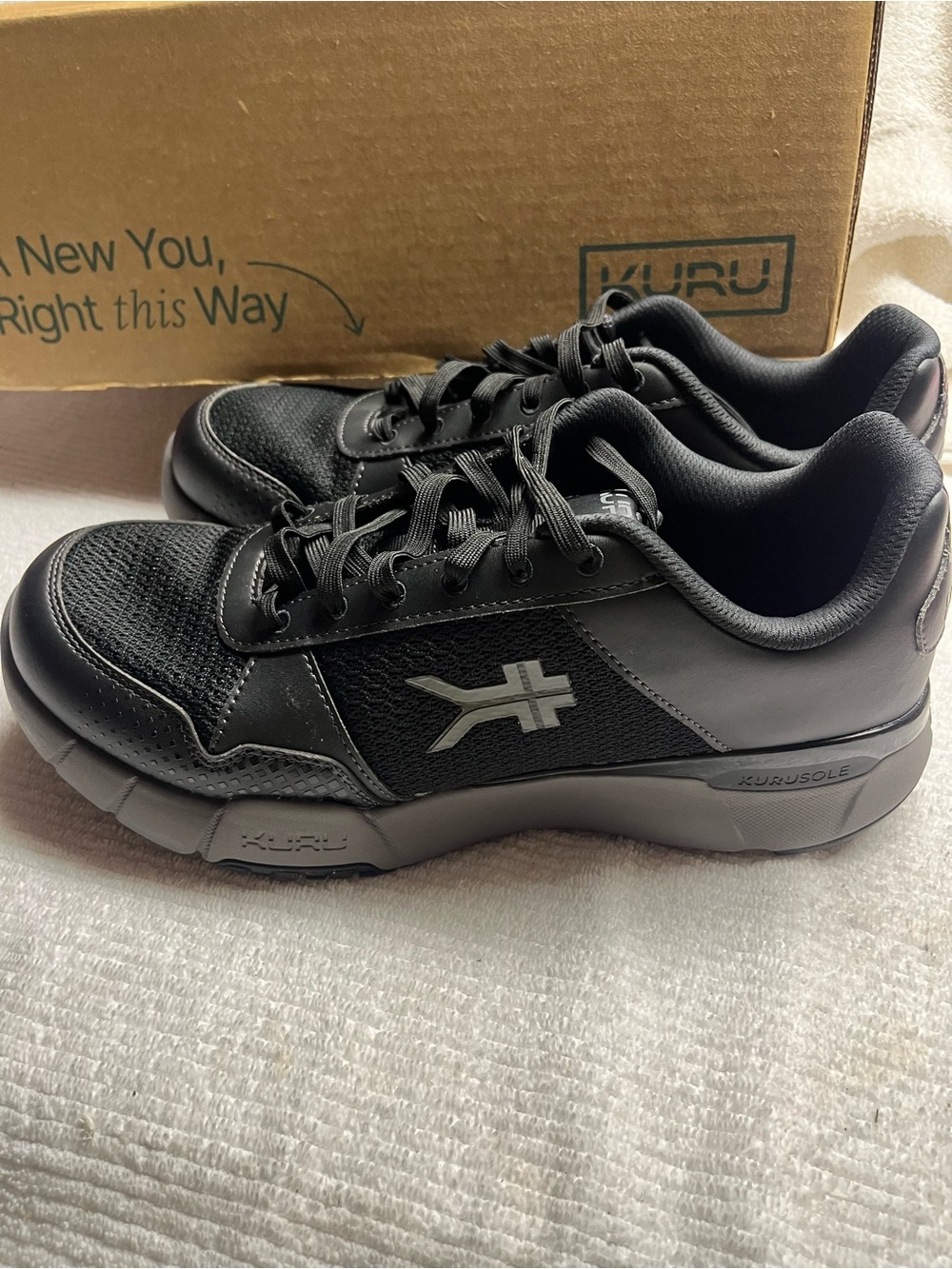 KURU Quantum 2.0 New Men's Black Low-Top Lace-Up Sneakers